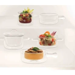 FIN DE SERIE Casserole En Verre Double Paroi 12 cl (x2) Luigi Bormioli THERMIC GLASS