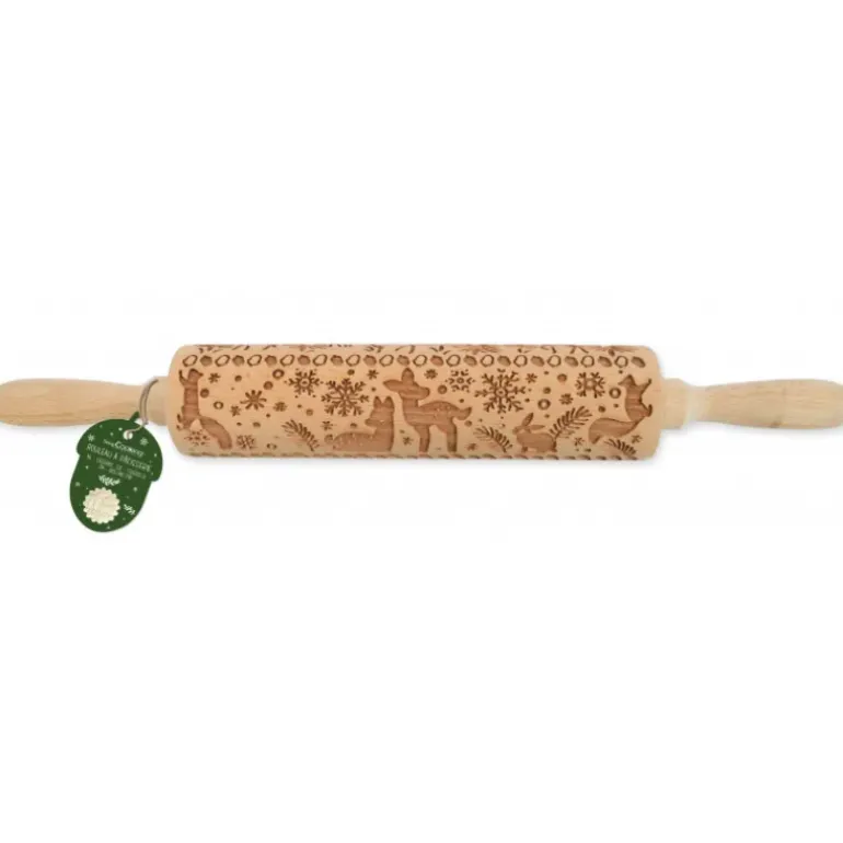 FIN DE SERIE Rouleau à Pâtisserie Motif Noël Forêt Enchantée 39 cm Scrapcooking
