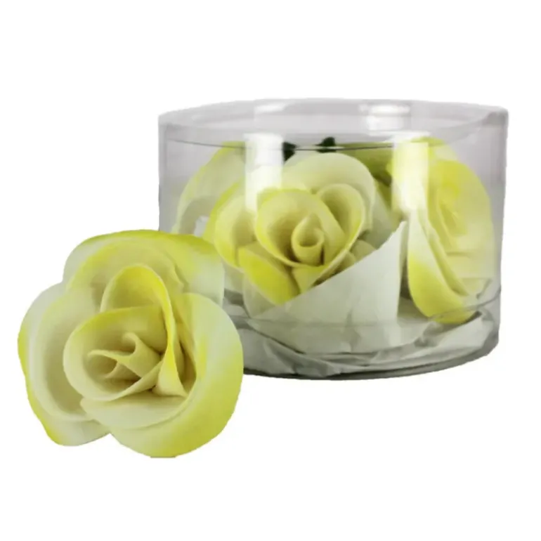 Fleur en sucre Roses - nuancées Jaune Ø5 cm (x5) Mallard Ferrière