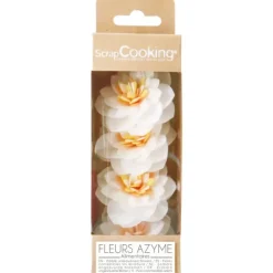Fleurs Azyme Camélias Blancs (x4) Scrapcooking