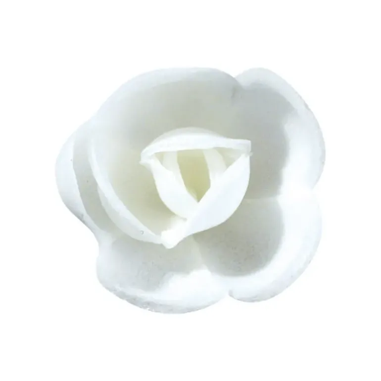 Fleurs de rose blanches et roses x6, grandes feuilles x12 - en Azyme
