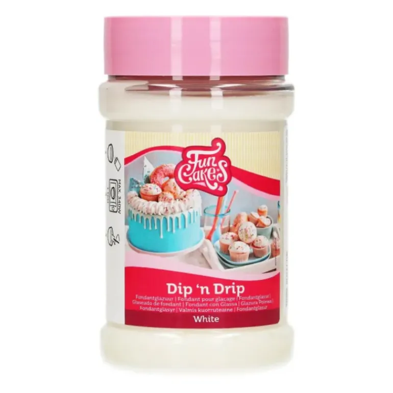 Glaçage Dip'n Drip Blanc 375g Funcakes
