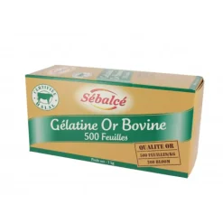 Gélatine Bovine Halal en Feuilles (x500) 1 kg Sébalcé