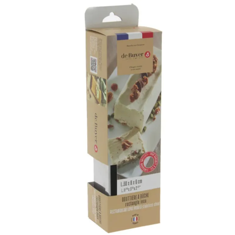 Gouttière à Bûche Rectangulaire Démontable Inox 30.4 x 8.4 x 6.6 cm De Buyer