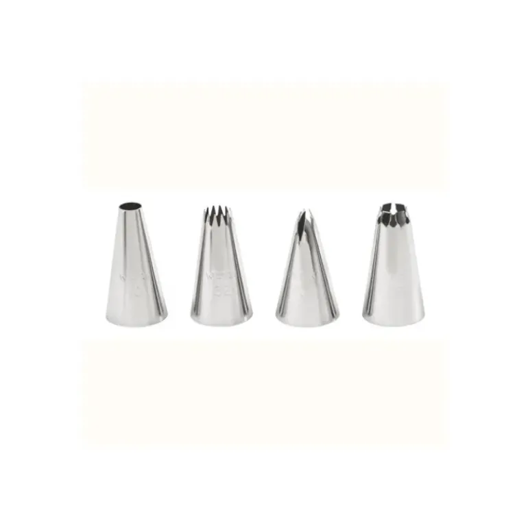 Kit 4 douilles pâtissières Bordures Wilton Inox