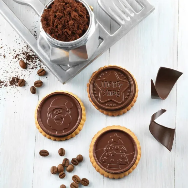 Kit Biscuit Chocolat Rond Noël Ø 5,7 cm (x6) Silikomart