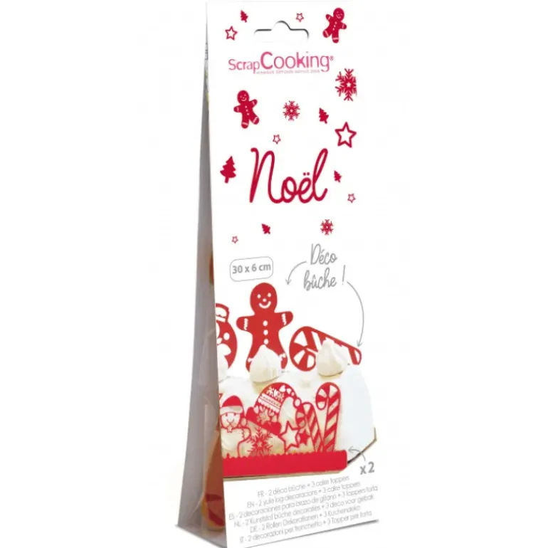 Kit Déco Bûche de Noël Rouge Scrapcooking