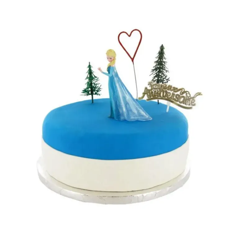 Kit Décor Gâteau La Reine des Neiges Elsa et Olaf (5 pièces)