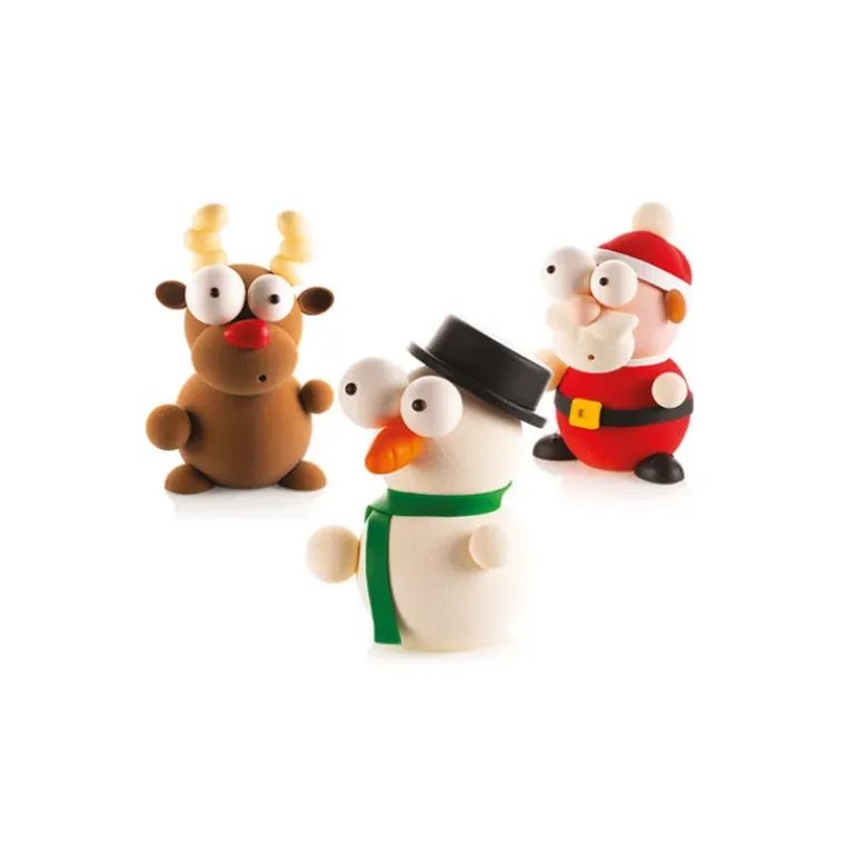 Kit Moules Chocolat Bonhomme de Neige en PVC 18,1 cm x H 21,2 cm (x4) Silikomart Professional