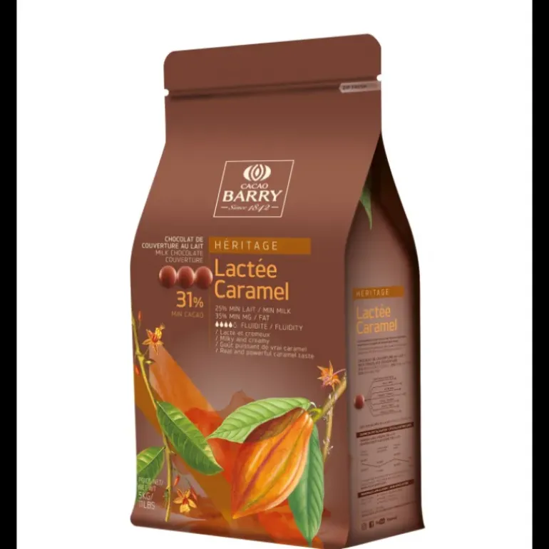 Lactée Caramel, Pistoles Chocolat Couverture 31% 5 kg