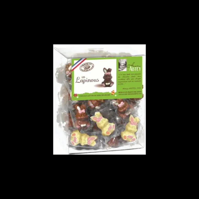 Lapin Décoré Chocolat Lait et Blanc 10g x45