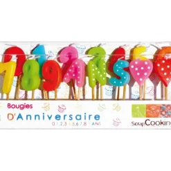 Lot de 15 Bougies 1,2,3,4,5,6,7,8,9 ans Scrapcooking
