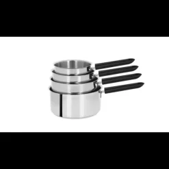 Lot de 4 Casseroles Inox avec Poignée Fixe Mutine Fixe Cristel