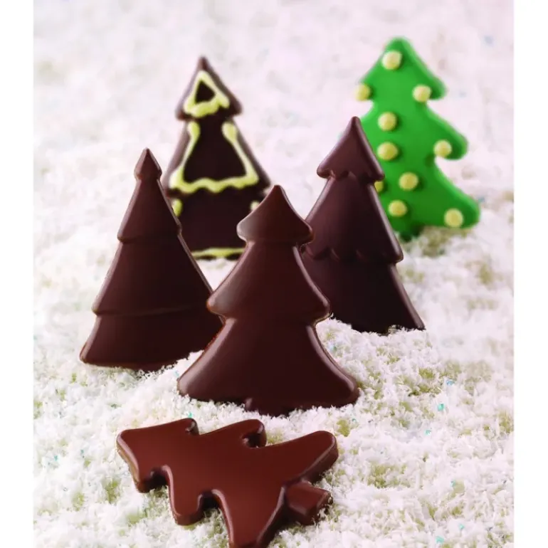 Moule à Chocolat 4 Sapins Easy Choc - Silicone Spécial Chocolat
