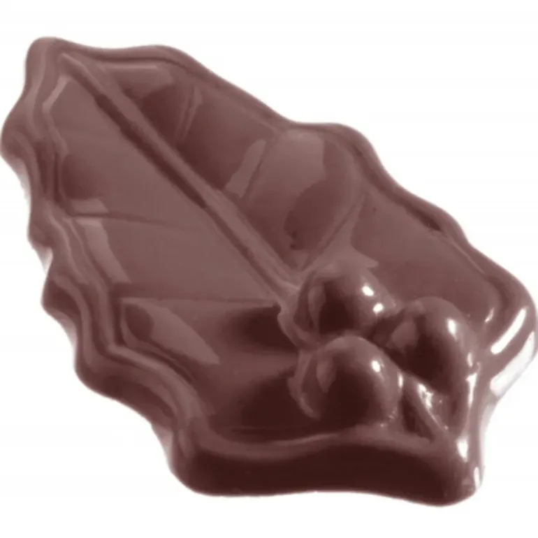 Moule à Chocolat Petites Feuilles de Houx (x14) Chocolate World