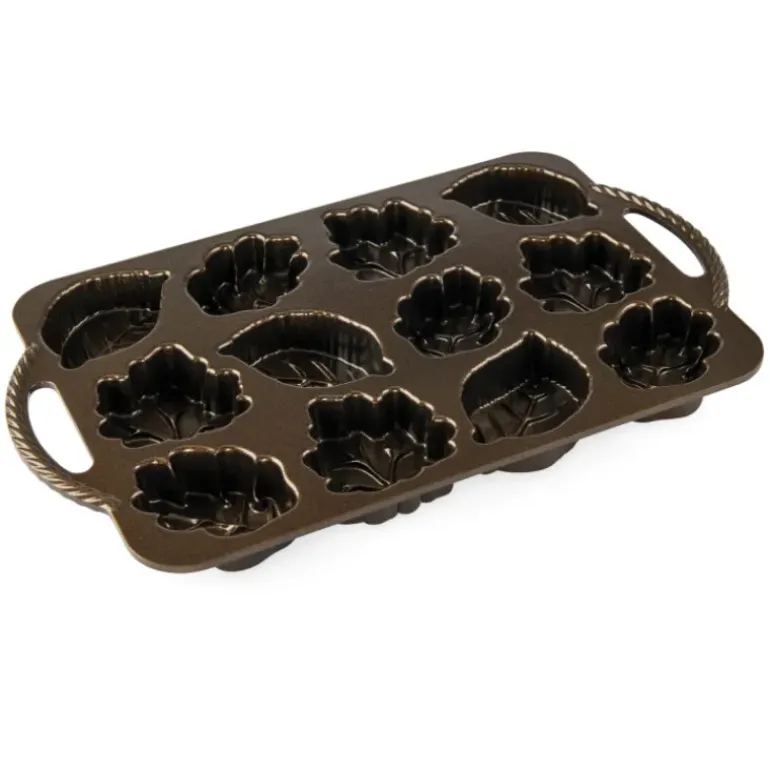 Moule à Gâteaux Feuilles d'Automne (x12) Bronze Nordic Ware