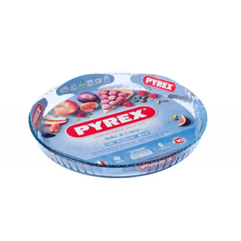 Moule à Tarte en Verre 30 cm 1,8 L Bake & Enjoy Pyrex