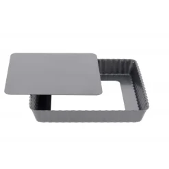 Moule Anti Adhésif Tarte Carrée Fond Amovible 18 cm x H 2,7 cm De Buyer