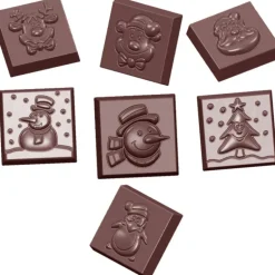Moule Chocolat Carré Figurines de Noël (x21) Chocolate World