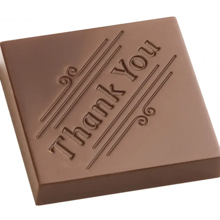 Moule Chocolat Carré Thank You Merci (x21) Chocolate World
