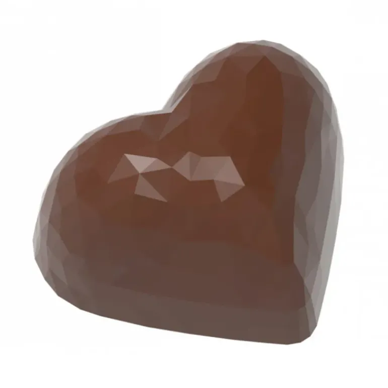 Moule Chocolat Cœur à Facettes 3,6 x 2,9 cm (x21) Chocolate World