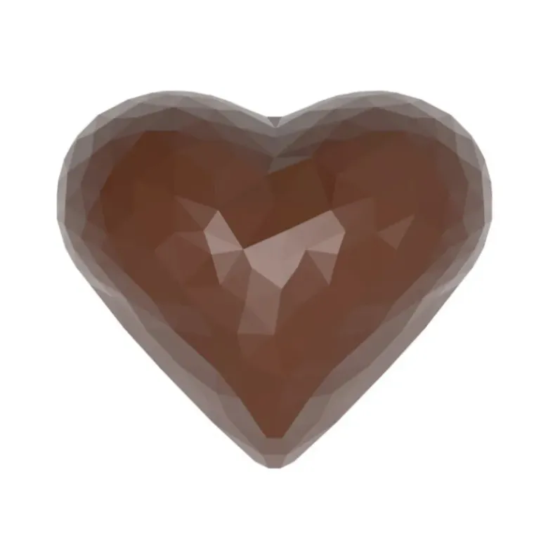 Moule Chocolat Cœur Double à Facettes 3,4 x 2,8 cm (x21) Chocolate World