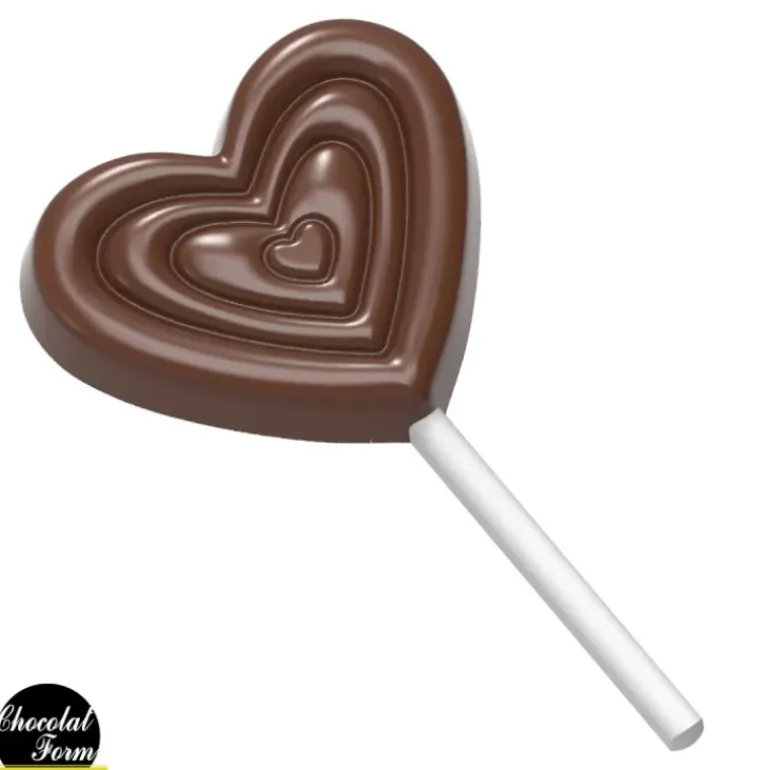Moule Chocolat Sucette Cœur 5,9 x 5,1 cm (x4) Chocolate Form