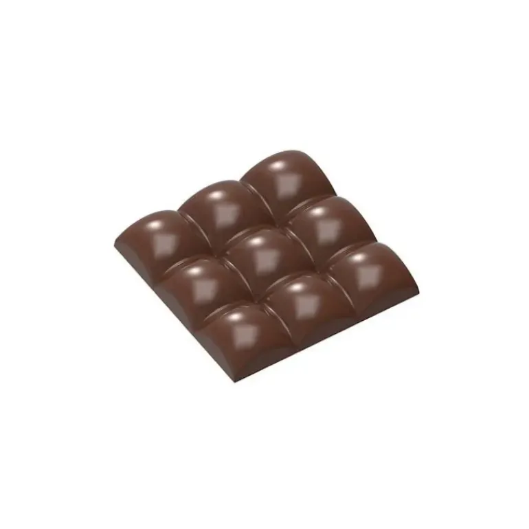 Moule Chocolat Tablette 9 Carrés Bombés 79,5 mm (x3) Chocolate World