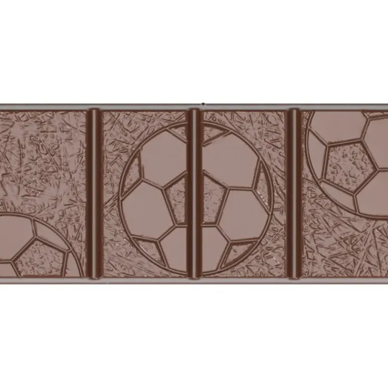 Moule Chocolat Tablette Football 11,4 x 5 cm x H 0,95 cm (x4) Chocolate World