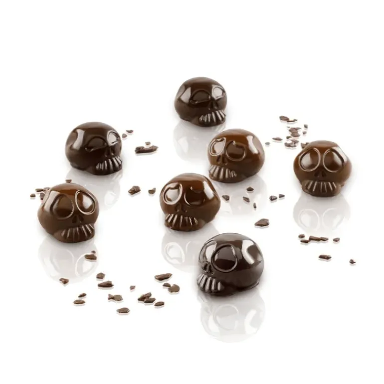 Moule Chocolat Tête de Mort Halloween 12 Empreintes Silikomart