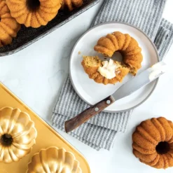 Moule Mini Bundt Anniversaire (x6) Gold Nordic Ware