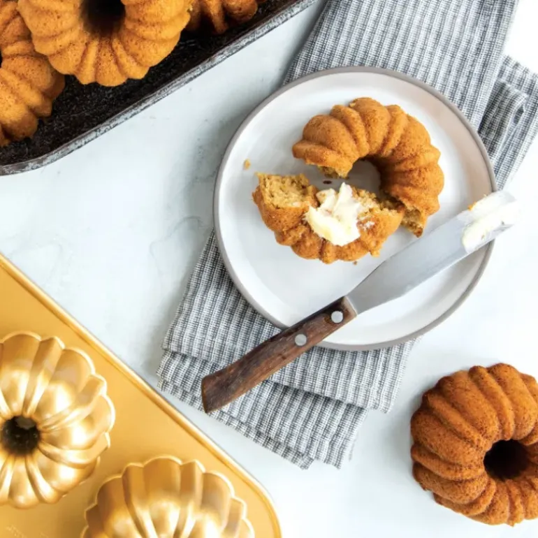 Moule Mini Bundt Anniversaire (x6) Gold Nordic Ware