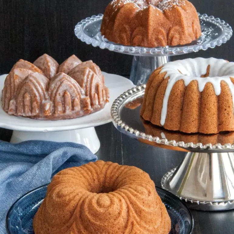 Moule Mini Bundt Assortis (x4) Gold Nordic Ware