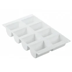 Moule Silicone 8 Bûchettes 7,5 cm x 5 cm Silikomart Professional