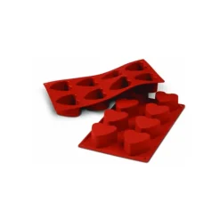 Moule Silicone 8 Coeurs 6 cm x H 3,5 cm Silikomart