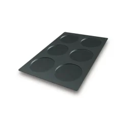 Moule Silicone 6 Fonds de Tarte Biscuit Ø16 x 1 cm 200ml SilikoMart Professional