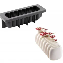 Moule Silicone Bûche Crème 25 x 8,4 cm x H 7,5 cm Pavoni