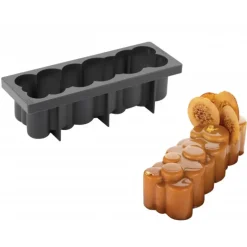 Moule Silicone Bûche Pièces 25 x 8 cm x H 7,7 cm Pavoni