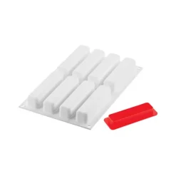 Moule Silicone Éclairs Stripe 13 x 2,8 cm x H 2,8 cm (x8) Silikomart Professional