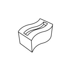 Moule Silicone Rectangle Vague 8 x 4,5 cm x H 4 cm (x25) Pavoflex