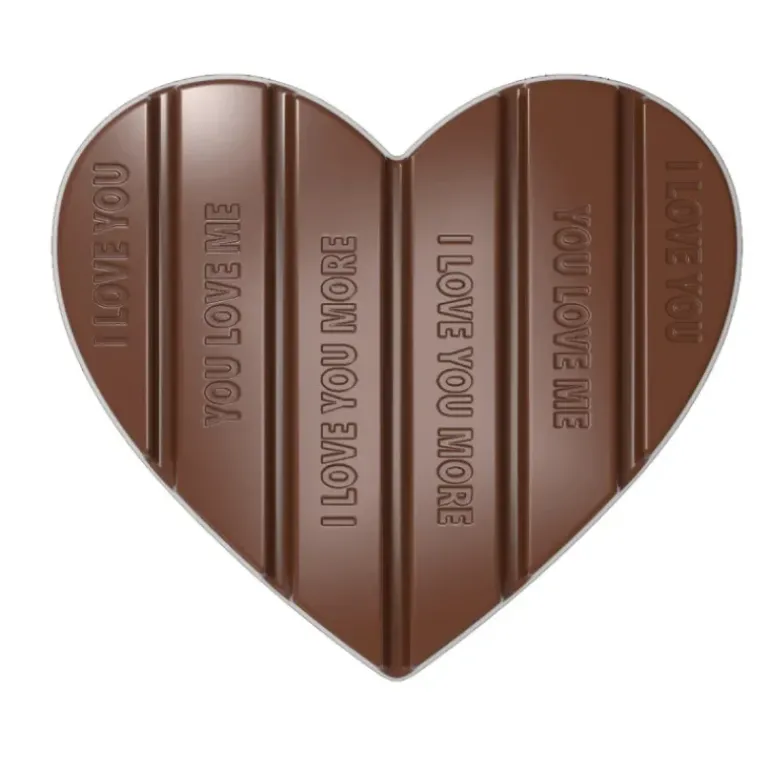 Moule Tablette Chocolat Cœur 12,5 x 11 cm (x2) Chocolate World