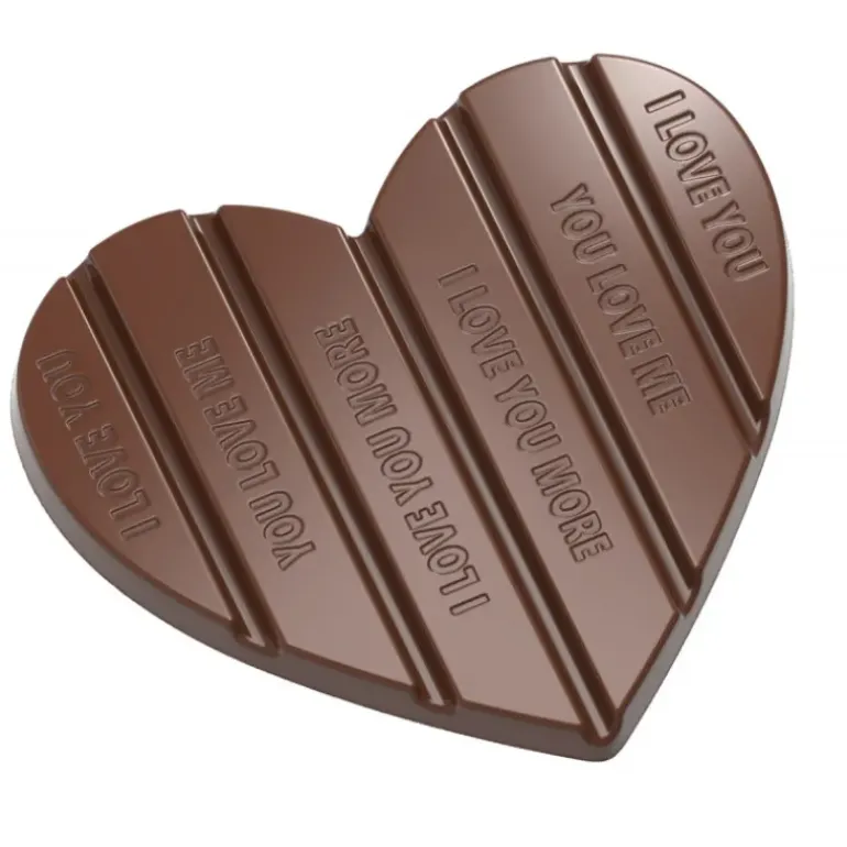 Moule Tablette Chocolat Cœur 12,5 x 11 cm (x2) Chocolate World