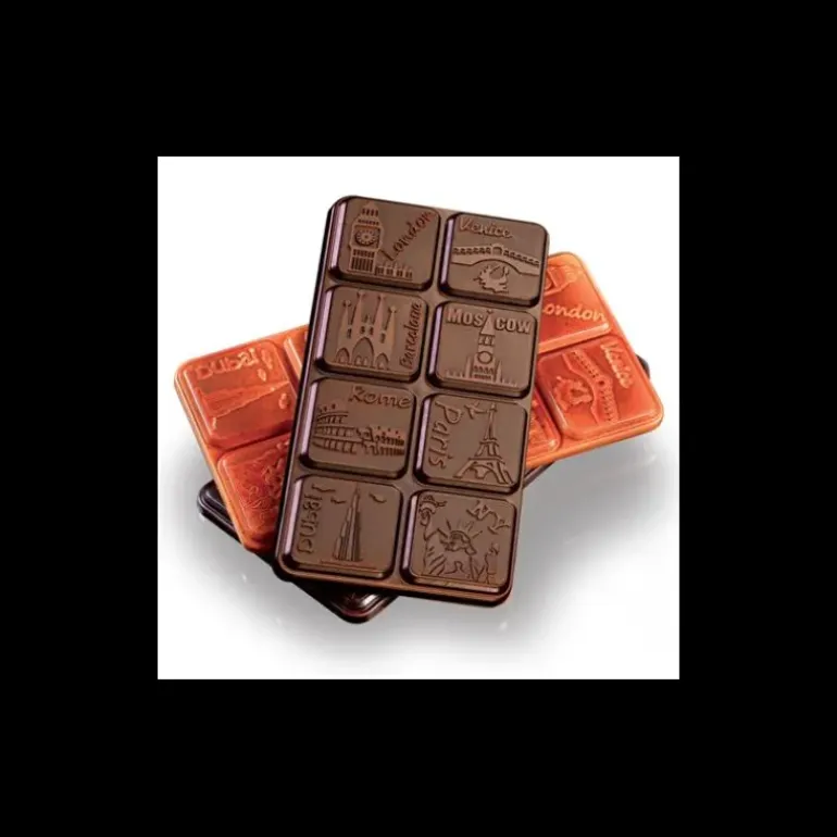 Moule Tablette de Chocolat Grandes Villes x3
