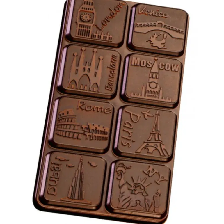 Moule Tablette de Chocolat Grandes Villes x3