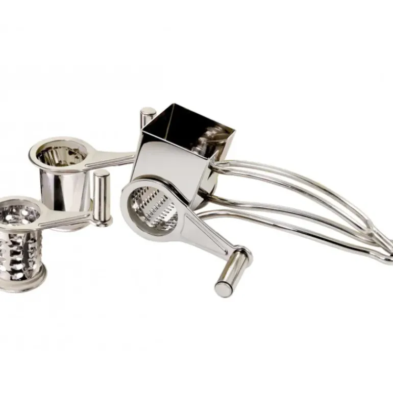 Moulin Râpe à fromage inox 3 tambours