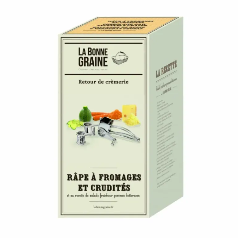 Moulin Râpe à fromage inox 3 tambours