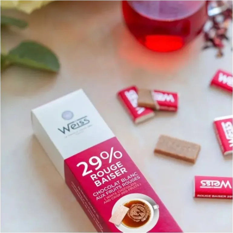 Napolitain Chocolat Blanc Rouge Baiser 29% 180 g Weiss
