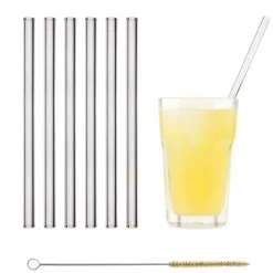 Paille Réutilisable en Verre 23cm droite x6 HALM