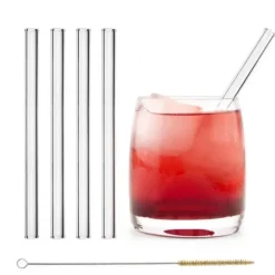 Paille Réutilisable en Verre 15cm droite x4 HALM