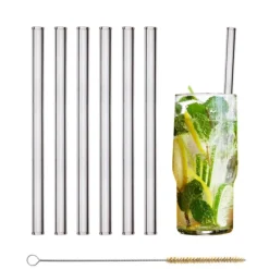 Paille Réutilisable en Verre 20cm droite x6 HALM